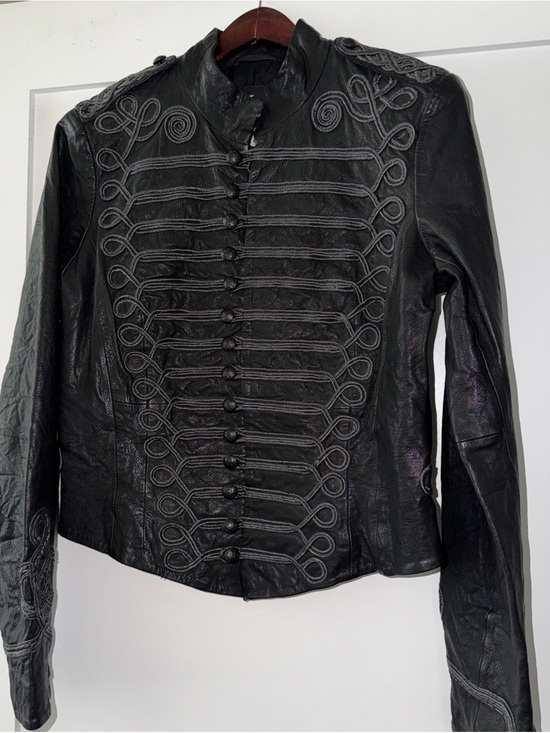 Denim & Supply Ralph Lauren Jackets & Blazers - Denim & Supply Ralph Lauren Black Embroidered Military-Style Leather Jacket